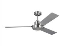 Seagull - Generation 3JVR52BS - Jovie 52" Indoor/Outdoor Brushed Steel Ceiling Fan with Wall Control and Manual Reversible Motor