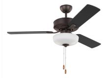 Seagull - Generation 3LD48BZD - Linden 48'' traditional dimmable LED indoor bronze ceiling fan with light kit and reversible