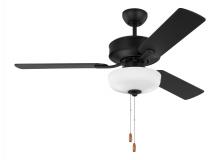 Seagull - Generation 3LD48MBKD - Linden 48'' traditional dimmable LED indoor midnight black ceiling fan with light kit and re