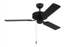 Seagull - Generation 3LD48MBK - Linden 48'' traditional indoor midnight black ceiling fan with reversible motor