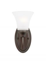 Seagull - Generation 41806-710 - Holman traditional 1-light indoor dimmable bath vanity wall sconce in bronze finish with satin etche