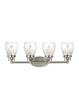 Seagull - Generation 4414504-962 - Belton transitional 4-light indoor dimmable bath vanity wall sconce in brushed nickel silver finish