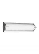 Seagull - Generation 4435793S-04 - Braunfels transitional 1-light indoor dimmable bath vanity wall sconce in satin aluminum finish with