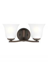 Seagull - Generation 4439002-710 - Emmons traditional 2-light indoor dimmable bath vanity wall sconce in bronze finish with satin etche