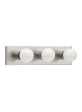 Seagull - Generation 4737-98 - Center Stage traditional 3-light indoor dimmable bath vanity wall sconce in brushed stainless silver