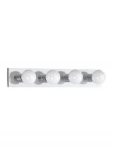 Seagull - Generation 4738-05 - Center Stage traditional 4-light indoor dimmable bath vanity wall sconce in chrome silver finish