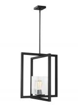 Seagull - Generation 5141501-112 - Mitte transitional 1-light indoor dimmable ceiling hanging single pendant light in midnight black fi