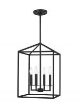 Seagull - Generation 5215004-112 - Perryton transitional 4-light indoor dimmable small ceiling pendant hanging chandelier light in midn