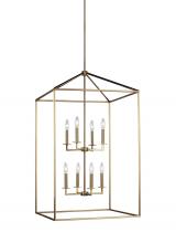 Seagull - Generation 5315008-848 - Perryton transitional 8-light indoor dimmable extra large ceiling pendant hanging chandelier light i