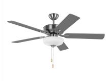 Seagull - Generation 5LD52BSD - Linden 52'' traditional dimmable LED indoor brushed steel silver ceiling fan with light kit