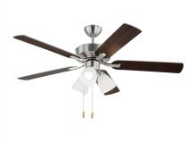 Seagull - Generation 5LD52BSF - Linden 52 Inch Traditional Indoor Brushed Steel Silver LED Dimmable Dual Mount Hugger Ceiling Fan