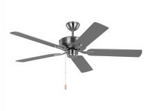 Seagull - Generation 5LD52BS - Linden 52'' traditional indoor brushed steel silver ceiling fan with reversible motor