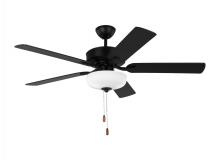 Seagull - Generation 5LD52MBKD - Linden 52'' traditional dimmable LED indoor midnight black ceiling fan with light kit and re