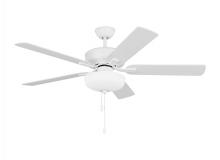 Seagull - Generation 5LD52RZWD - Linden 52'' traditional dimmable LED indoor matte white ceiling fan with light kit and rever