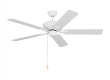 Seagull - Generation 5LD52RZW - Linden 52'' traditional indoor matte white ceiling fan with reversible motor