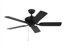 Seagull - Generation 5LDO44MBK - Linden 44'' traditional indoor/outdoor midnight black ceiling fan with reversible motor