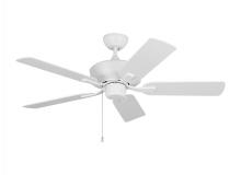 Seagull - Generation 5LDO44RZW - Linden 44'' traditional indoor/outdoor matte white ceiling fan with reversible motor