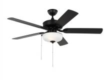 Seagull - Generation 5LDO52MBKD - Linden 52'' traditional dimmable LED indoor/outdoor midnight black ceiling fan with light ki