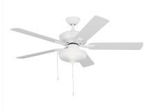 Seagull - Generation 5LDO52RZWD - Linden 52'' traditional dimmable LED indoor/outdoor matte white ceiling fan with light kit a