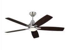 Seagull - Generation 5LWDR52BSD - Lowden 52" Dimmable Indoor/Outdoor Integrated LED Brushed Steel Ceiling Fan with Light Kit, Remo