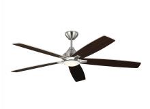 Seagull - Generation 5LWDSM60BSD - Lowden 60" Dimmable Indoor/Outdoor Integrated LED Brushed Steel Ceiling Fan with Light Kit