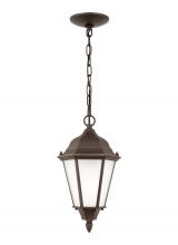 Seagull - Generation 60941-71 - Bakersville traditional 1-light outdoor exterior pendant in antique bronze finish with satin etched