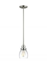 Seagull - Generation 6114501-962 - Belton transitional 1-light indoor dimmable ceiling hanging single pendant light in brushed nickel s