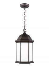 Seagull - Generation 6238751-71 - Sevier traditional 1-light outdoor exterior ceiling hanging pendant in antique bronze finish with sa