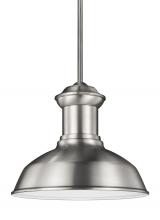 Seagull - Generation 6247701-04 - Fredricksburg traditional 1-light outdoor exterior Dark Sky compliant ceiling hanging pendant in sat