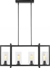 Seagull - Generation 6641504-112 - Mitte transitional 4-light indoor dimmable linear island ceiling pendant hanging chandelier light in