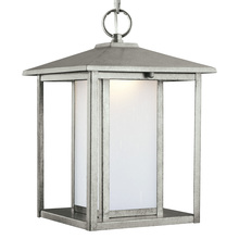 Seagull - Generation 6902997S-57 - Hunnington contemporary 1-light outdoor exterior led outdoor pendant in weathered pewter grey finish