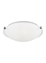 Seagull - Generation 7443593S-962 - Clip Ceiling transitional 1-light indoor dimmable flush mount in brushed nickel silver finish with s