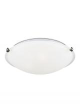 Seagull - Generation 7543502EN3-962 - Clip Ceiling transitional 2-light LED indoor dimmable flush mount in brushed nickel silver finish wi