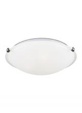 Seagull - Generation 7543503-962 - Clip Ceiling transitional 3-light indoor dimmable flush mount in brushed nickel silver finish with s