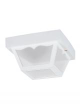 Seagull - Generation 7569EN3-15 - Outdoor Ceiling traditional 2-light LED outdoor exterior ceiling flush mount in white finish with cl