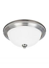 Seagull - Generation 77063-962 - Geary transitional 1-light indoor dimmable ceiling flush mount fixture in brushed nickel silver fini