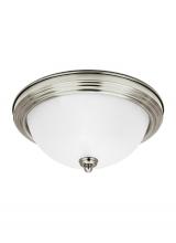 Seagull - Generation 77063EN3-962 - Geary transitional 1-light LED indoor dimmable ceiling flush mount fixture in brushed nickel silver