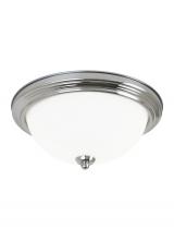 Seagull - Generation 77064-962 - Geary transitional 2-light indoor dimmable ceiling flush mount fixture in brushed nickel silver fini