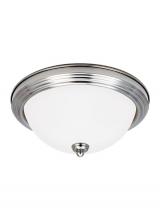 Seagull - Generation 77064EN3-962 - Geary transitional 2-light LED indoor dimmable ceiling flush mount fixture in brushed nickel silver