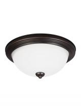 Seagull - Generation 77264-710 - Geary transitional 2-light indoor dimmable ceiling flush mount fixture in bronze finish with satin e