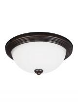 Seagull - Generation 77264EN3-710 - Geary transitional 2-light LED indoor dimmable ceiling flush mount fixture in bronze finish with sat