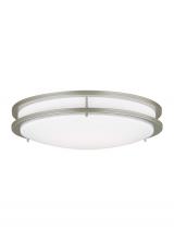 Seagull - Generation 7750893S-753 - Mahone traditional dimmable indoor large LED one-light flush mount ceiling fixture in a painted brus