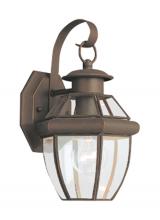 Seagull - Generation 8037-71 - Lancaster traditional 1-light outdoor exterior small wall lantern sconce in antique bronze finish wi