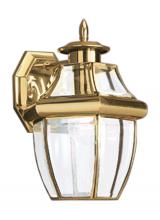 Seagull - Generation 8038-02 - Lancaster traditional 1-light outdoor exterior medium wall lantern sconce in polished brass gold fin