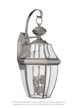 Seagull - Generation 8039-965 - Lancaster traditional 2-light outdoor exterior wall lantern sconce in antique brushed nickel silver