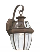 Seagull - Generation 8067-71 - Lancaster traditional 1-light outdoor exterior large wall lantern sconce in antique bronze finish wi