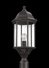 Seagull - Generation 8238701-71 - Sevier traditional 1-light outdoor exterior large post lantern in antique bronze finish with clear g