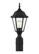 Seagull - Generation 82938-12 - Bakersville traditional 1-light outdoor exterior post lantern in black finish with clear beveled gla