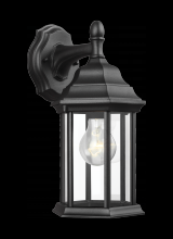 Seagull - Generation 8338701-12 - Sevier traditional 1-light outdoor exterior small downlight outdoor wall lantern sconce in black fin