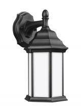 Seagull - Generation 8338751-12 - Sevier traditional 1-light outdoor exterior small downlight outdoor wall lantern sconce in black fin